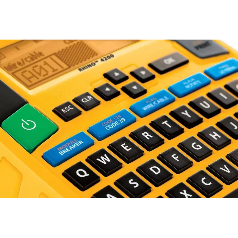 Impressora de etiquetas Dymo Rhino 4200 Wireless QWERTY — transferência térmica, ecrã LED, bateria de iões de lítio, sem fios, 100 formatos de etiquetas