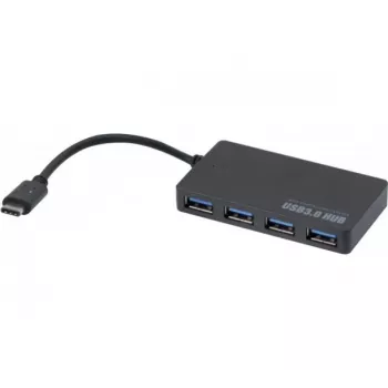 Hypertec 021308-HY Hub de interfaces USB 3.2 Gen 1 (3.1 Gen 1) Type-C 5000 Mbit/s preto