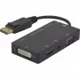 Hypertec 127377-HY Adaptador de cabo de vídeo DisplayPort DVI-D + VGA (D-Sub) + HDMI preto