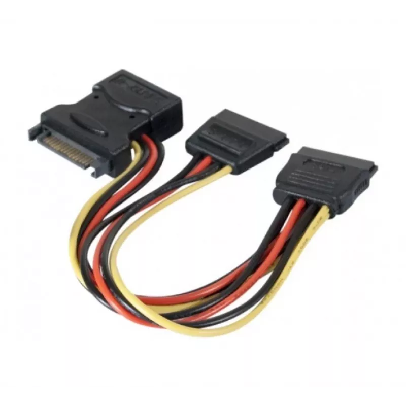 Cabo SATA ATEN 147557 0,3 m SATA 15 pinos 2 x SATA 15 pinos + Molex (4 pinos) várias cores, preto