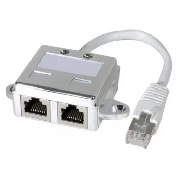 Splitter de rede Hypertec 252471-HY Cat5e aço inoxidável macho/fêmea