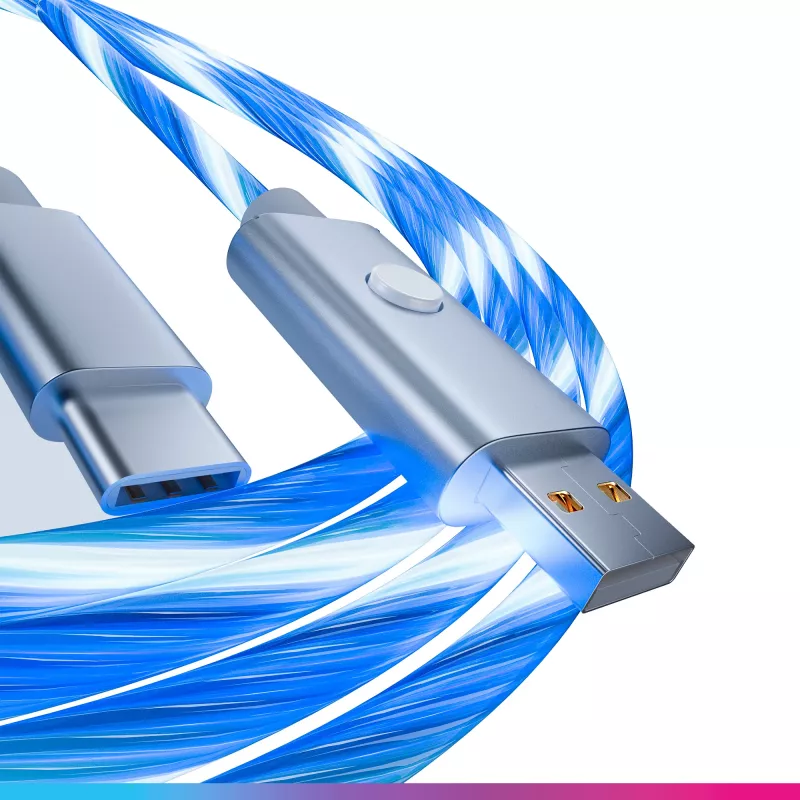 Oniverse cabo USB-A para USB-C Quick Charge com LED - 2 metros - branco (multiplataforma)