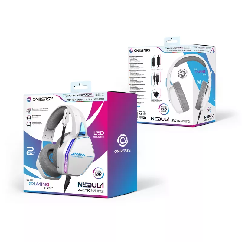 Oniverse Gaming-Headset Nebula - Arctic White (Multiplataforma)