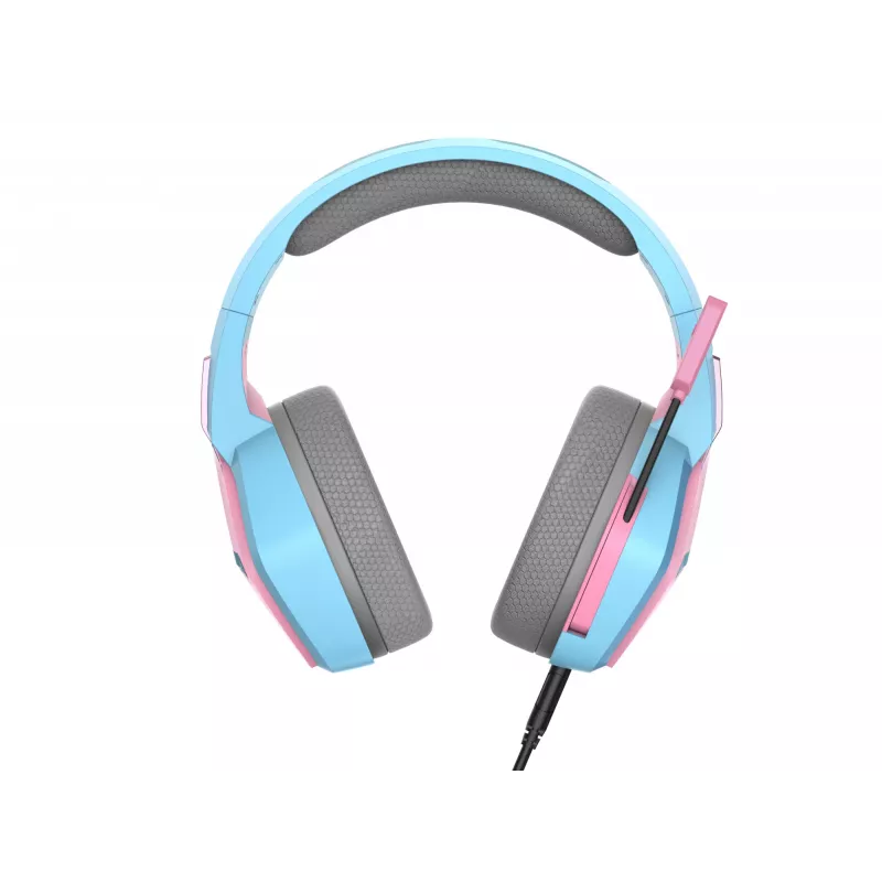 Oniverse headset gaming Nebula - Diva Pink (multiplataforma), com fios, gaming, 20 - 20000 Hz, 356 g, headset, ciano, rosa