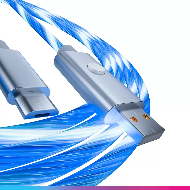 Oniverse cabo de carregamento Micro-USB com LED – 2 metros – branco (multiplataforma)