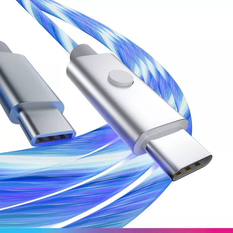 Oniverse cabo de carregamento rápido USB-C para USB-C – 2 metros – LED (multiplataforma)