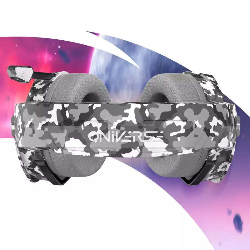 Oniverse headset gaming Nebula - Urban Camo (multiplataforma), com fios, 20 - 20000 Hz, gaming, 356 g, headset, padrão camuflado