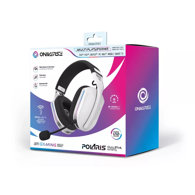 Oniverse Wireless Gaming Headset Polaris - Celestial White (Multiplataforma)