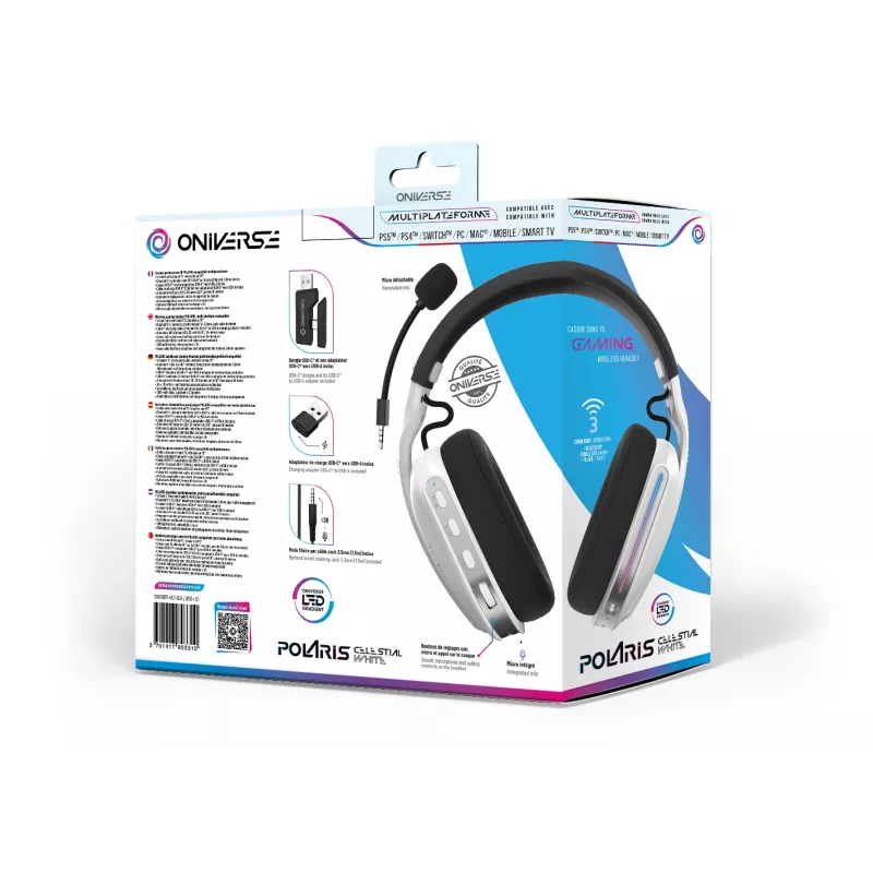 Oniverse Wireless Gaming Headset Polaris - Celestial White (Multiplataforma)