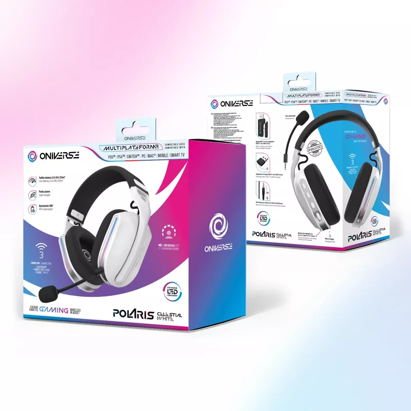 Oniverse Wireless Gaming Headset Polaris - Celestial White (Multiplataforma)