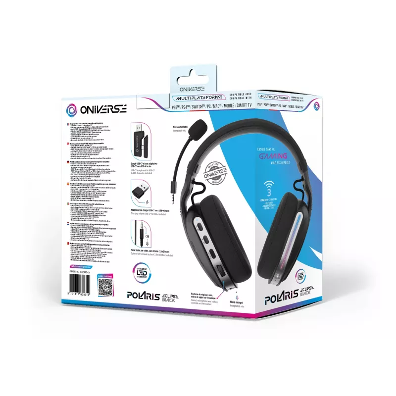 Oniverse headset gaming sem fios Polaris - Eclipse preto (multiplataforma)