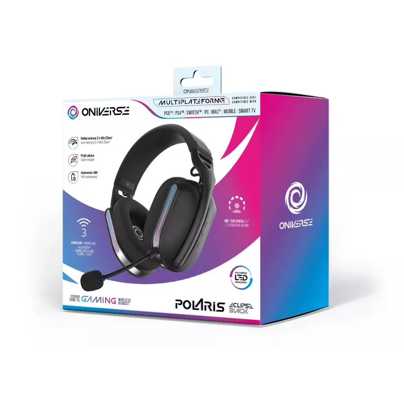 Oniverse headset gaming sem fios Polaris - Eclipse preto (multiplataforma)