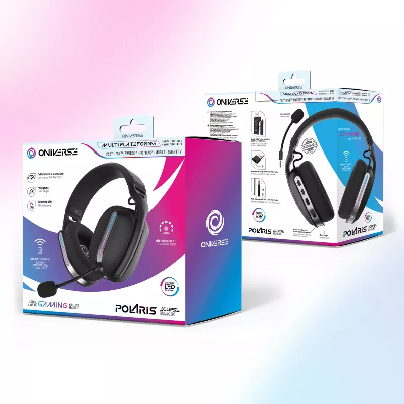 Oniverse headset gaming sem fios Polaris - Eclipse preto (multiplataforma)