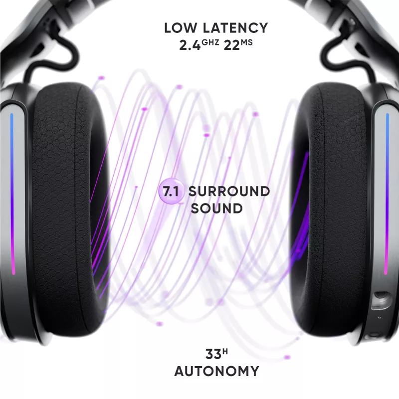 Oniverse headset gaming sem fios Polaris - Eclipse preto (multiplataforma)