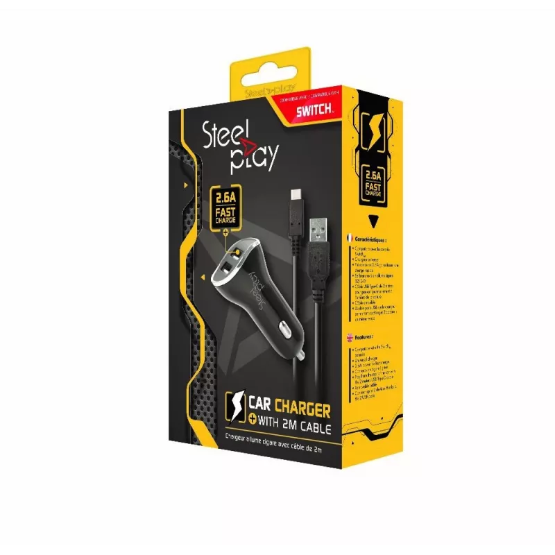 Steelplay JVASWI00025 carregador móvel consola de jogos portátil preto, prateado isqueiro de automóvel