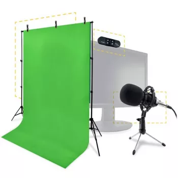 Steelplay Pro Hd pacote de streaming 4-em-1, 2 MP, 1920 x 1080 píxeis, Full HD, 25 fps, USB 2.0, preto, aço inoxidável