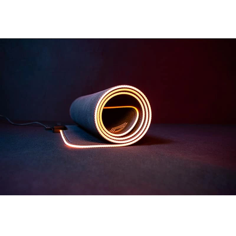 Lexip B10 – tapete de rato XL flexível com superfície macia microtexturizada e iluminação RGB – 800 x 400 x 4 mm