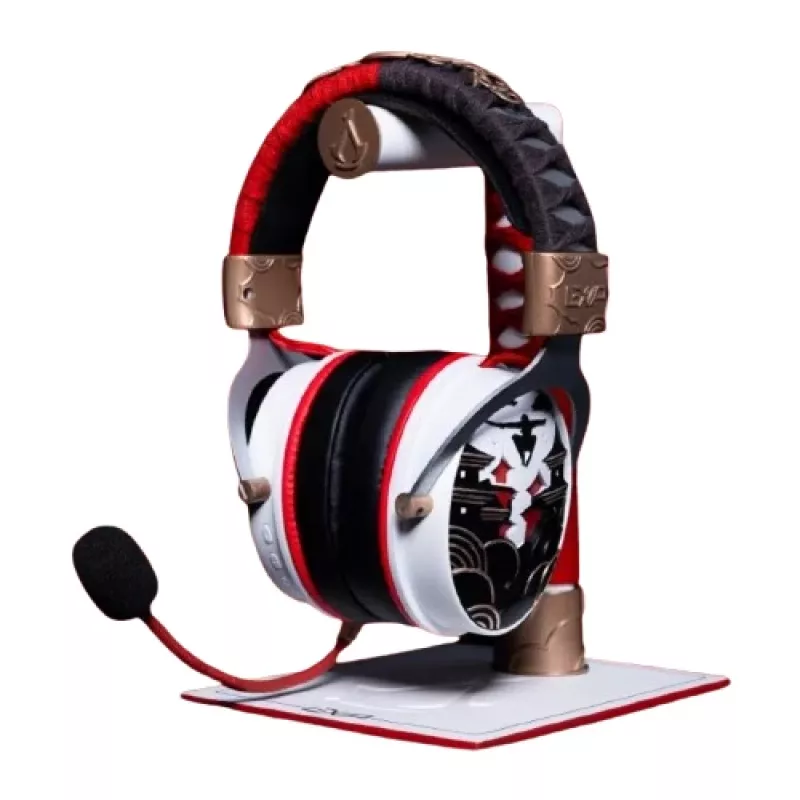 Lexip X Ubisoft - Assassin's Creed - Shadows suporte para headset, suporte para headset, dourado, vermelho, branco