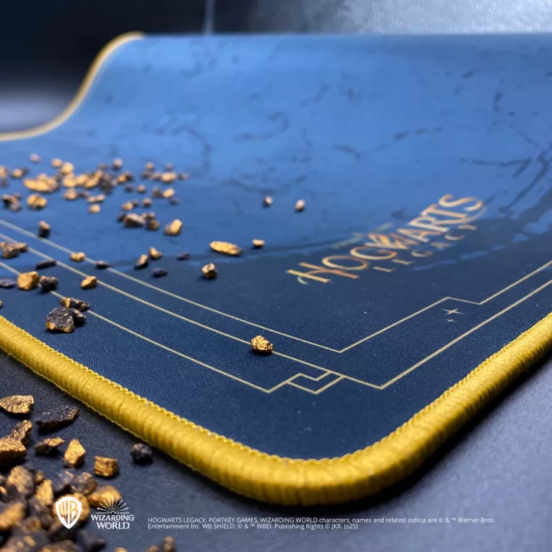 Tapete de rato Lexip Premium XXL Ancient Magic - Hogwarts Legacy, azul, dourado, monocromático, neoprene, base antiderrapante, tapete de rato gaming