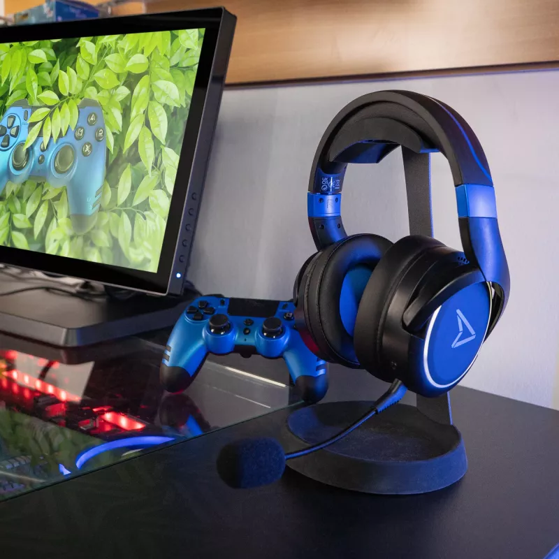 Headset Lexip Metaltech – sem fios, baixa latência, 32 h de autonomia – azul-cobalto