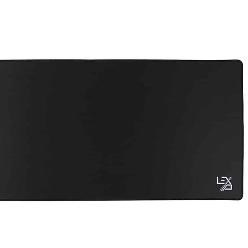 Tapete de rato Lexip XXL – preto, preto, monocromático, tecido, borracha, base antiderrapante, tapete de rato gaming