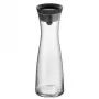 Jarra de água WMF Basic 1,0 preta, jarra, 1 L, preto, transparente, vidro, redonda, Köhler & Wilms