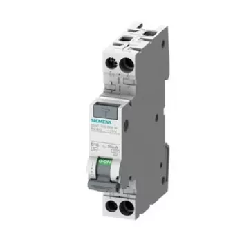 Siemens 5SV1316-7KK16 Disjuntor de proteção de linha Interruptor diferencial/disjuntor (RCBO) tipo A 1P+N