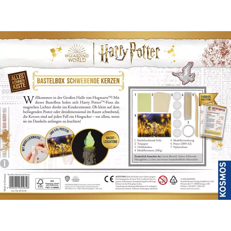Kosmos Harry Potter, Conjunto de trabalhos manuais para criança, 8 ano(s), Não tóxico, Multicolor
