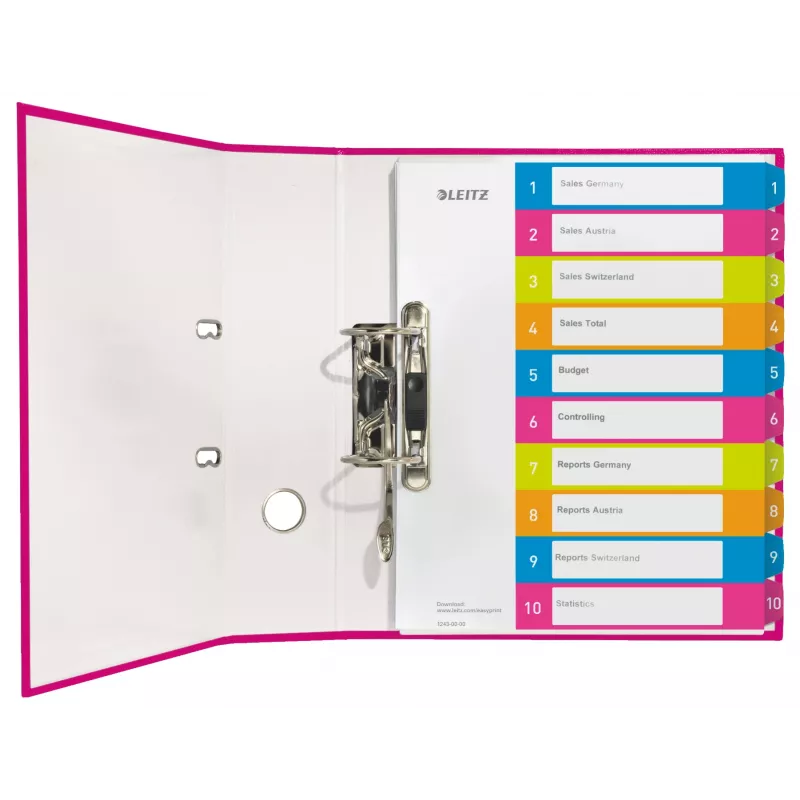 Leitz Índices imprimíveis PP A4+ 1-10 WOW, Separador numérico, Polipropileno (PP), Multicolor, Formato horizontal, A4 Maxi, 245 mm