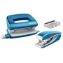 Leitz Conjunto agrafador e perfurador Mini WOW, 10 folhas, Azul, Metallic, Metal, Plástico, 80 g/m², 3,5 cm, traseiro