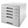 Gaveteiro Leitz Plus 5 gavetas, 5 gavetas, plástico, cinzento, 287 x 363 x 270 mm