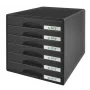 Gaveteiro Leitz Plus 6 gavetas, 6 gavetas, plástico, preto, 287 x 363 x 270 mm