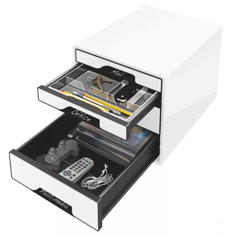 Organizador de gaveta de secretária Leitz 52520001 poliestireno preto, branco