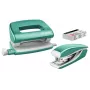 Conjunto agrafador e perfurador Leitz Mini WOW, 10 folhas, azul, metálico, pérola, P2, metal, plástico, 80 g/m², 3,5 cm