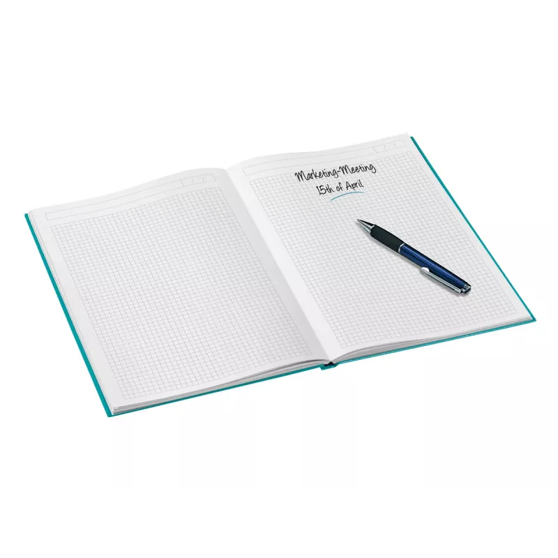 Caderno Leitz WOW A4 quadriculado com capa dura 90 g/80 folhas, padrão, azul, A4, 80 folhas, 80 g/m², papel quadriculado