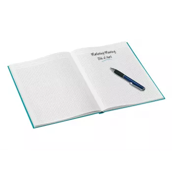 Caderno Leitz WOW A5 quadriculado com capa dura, padrão, azul, A5, 80 folhas, 80 g/m², papel quadriculado