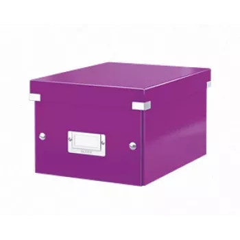 Caixa de armazenamento pequena Leitz Click & Store WOW, roxo, cartão, 540 g