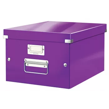 Caixa de armazenamento média Leitz Click & Store WOW, roxo, cartão, 16,7 L, 281 mm, 200 mm, 265 x 335 x 188 mm
