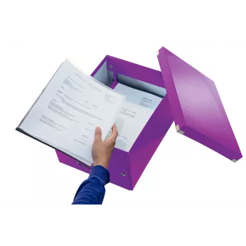 Caixa de armazenamento média Leitz Click & Store WOW, roxo, cartão, 16,7 L, 281 mm, 200 mm, 265 x 335 x 188 mm