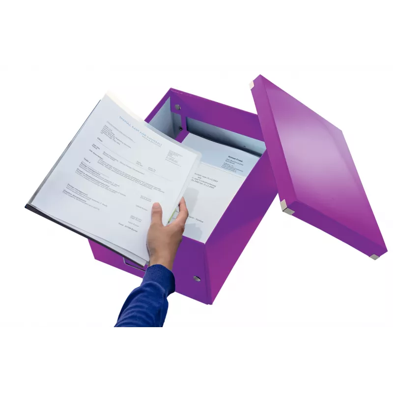 Caixa de armazenamento média Leitz Click & Store WOW, roxo, cartão, 16,7 L, 281 mm, 200 mm, 265 x 335 x 188 mm