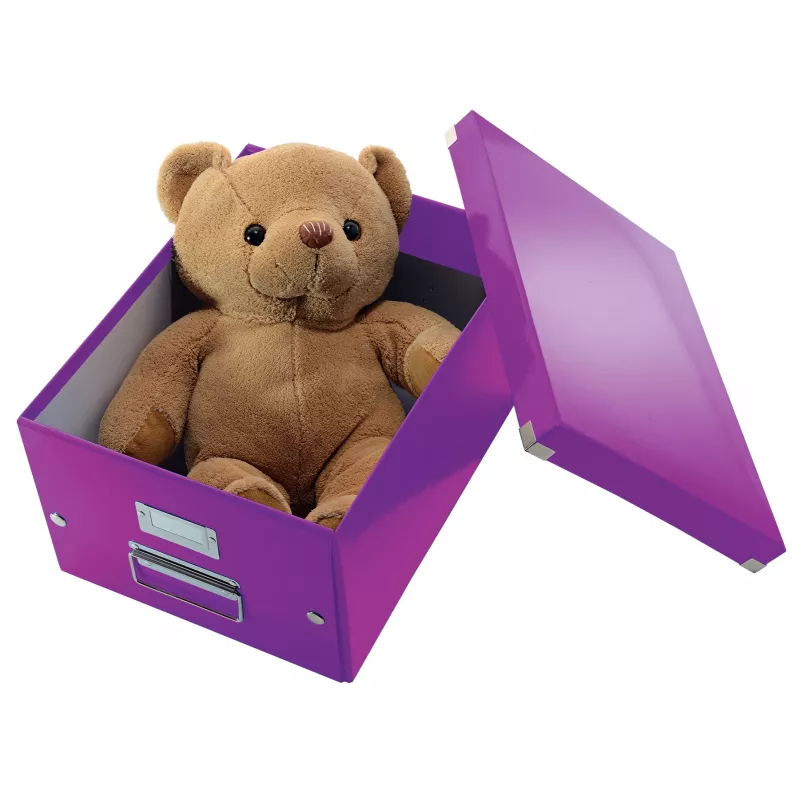 Caixa de armazenamento média Leitz Click & Store WOW, roxo, cartão, 16,7 L, 281 mm, 200 mm, 265 x 335 x 188 mm