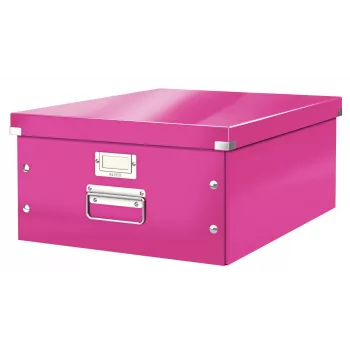 Caixa de armazenamento grande Leitz Click & Store WOW, rosa, cartão, níquel, 369 mm, 482 mm, 200 mm