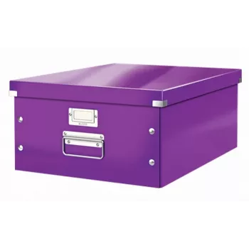 Caixa de armazenamento grande Leitz Click & Store WOW, violeta, cartão, 1,28 kg