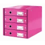 Gaveteiro Leitz Click & Store WOW (4 gavetas), rosa, cartão, 2,49 kg