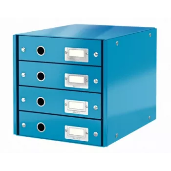 Gaveteiro Leitz Click & Store WOW (4 gavetas), azul, cartão, 2,49 kg