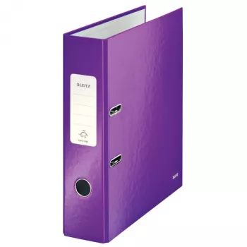 Dossier de alavanca Leitz 180° WOW POB/laminado A4/80mm, A4, cartão, roxo, 600 folhas, 80 g/m², 8 cm