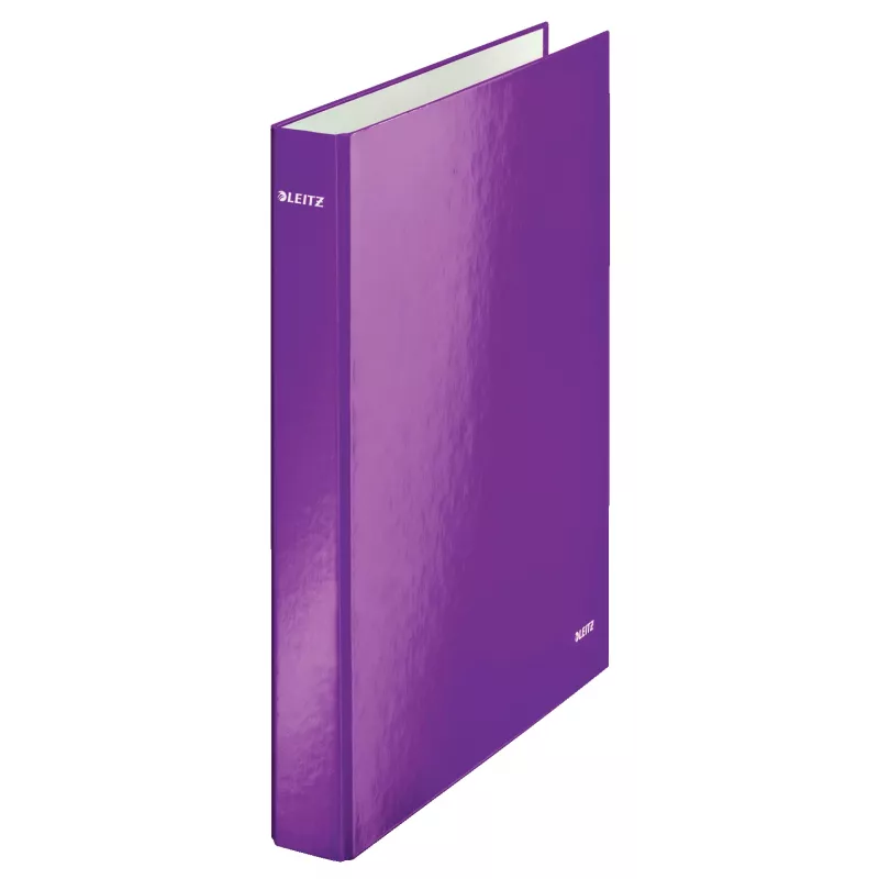 Dossier de anéis Leitz WOW laminado A4+ 2DR/25mm, A4, cartão, violeta, branco, 250 folhas, 80 g/m²