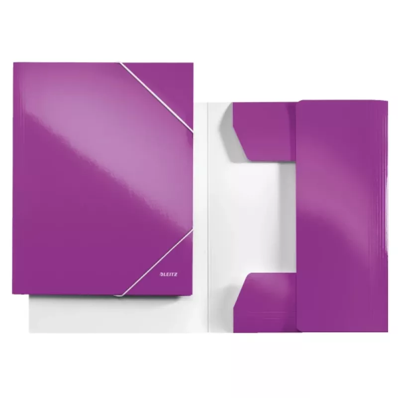 Pasta de 3 abas Leitz WOW cartão/POB A4, A4, polipropileno (PP), violeta, 250 folhas, 80 g/m², papel