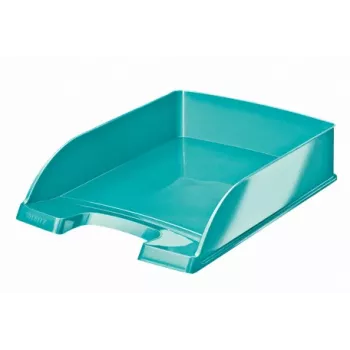 Bandeja de correspondência Leitz WOW, plástico, azul, A4, envelope, carta, nota, papel, 242 x 330 x 60 mm, 255 x 357 x 70 mm