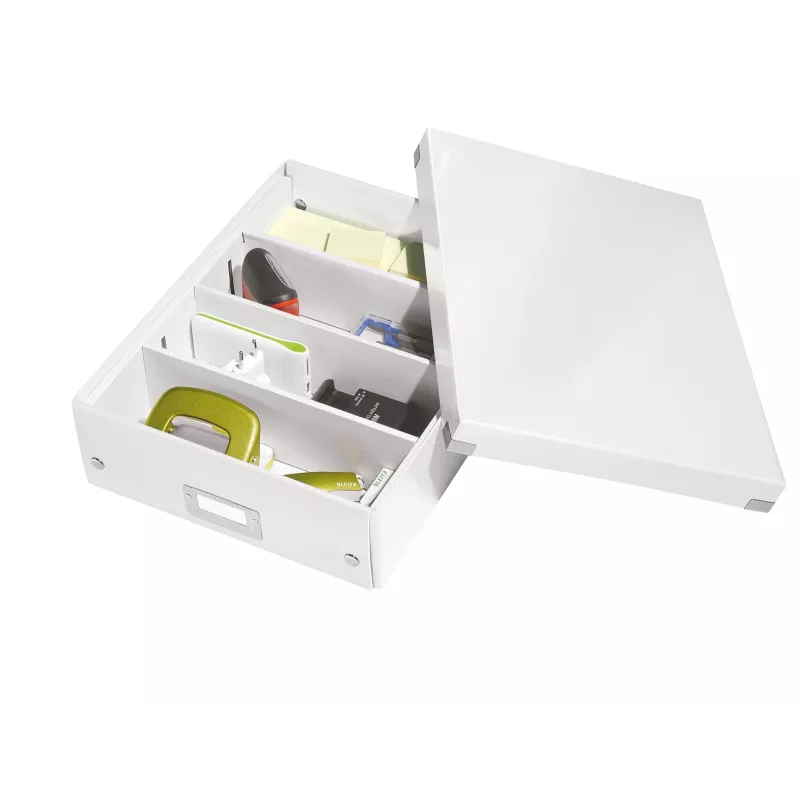 Leitz Click & Store WOW Medium Organiser Box, branco, cartão, 880 g